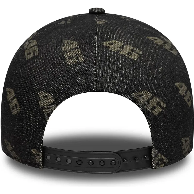 new-era-curved-brim-e-frame-laser-etch-denim-valentino-rossi-vr46-motogp-black-snapback-cap