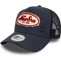 kepure-islenkta-tamsiai-melyna-snapback-a-frame-oval-canvas-distress-new-era