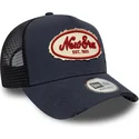 kepure-islenkta-tamsiai-melyna-snapback-a-frame-oval-canvas-distress-new-era