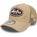 kepure-islenkta-ruda-snapback-a-frame-oval-canvas-distress-new-era