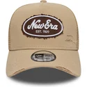 kepure-islenkta-ruda-snapback-a-frame-oval-canvas-distress-new-era