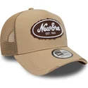 kepure-islenkta-ruda-snapback-a-frame-oval-canvas-distress-new-era