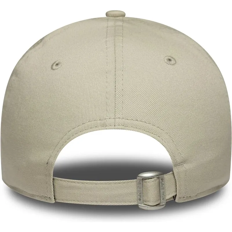 new-era-curved-brim-women-pink-logo-9forty-league-essential-new-york-yankees-mlb-beige-adjustable-cap