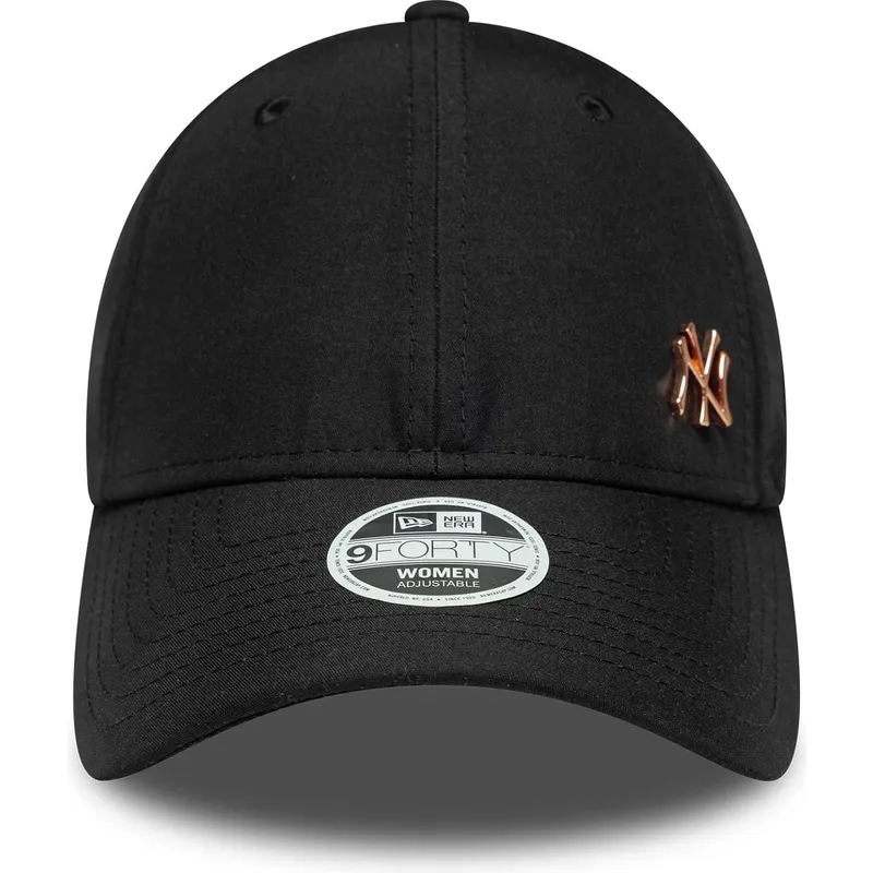 gorra-curva-negra-ajustable-con-logo-bronce-para-mujer-9forty-flawless-de-new-york-yankees-mlb-de-new-era