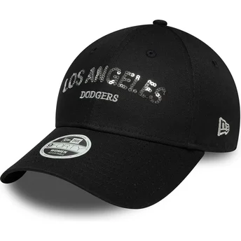 Cap išlenkta black adjustable strap 9FORTY Sequin Wordmark Los Angeles Dodgers MLB New Era