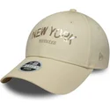 cap-islenkta-beige-adjustable-strap-9forty-sequin-wordmark-new-york-yankees-mlb-new-era
