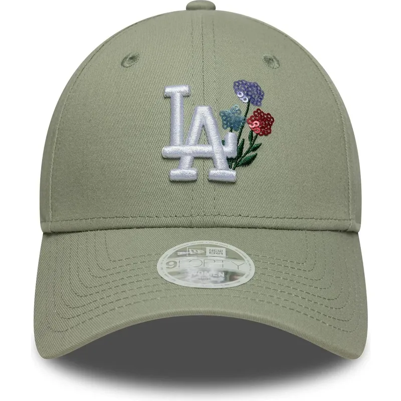 cap-islenkta-green-adjustable-strap-claro-9forty-floral-icon-los-angeles-dodgers-mlb-new-era