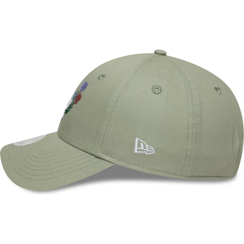 cap-islenkta-green-adjustable-strap-claro-9forty-floral-icon-los-angeles-dodgers-mlb-new-era