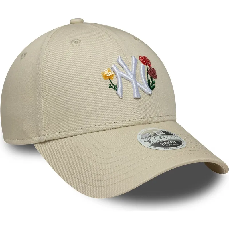 cap-islenkta-beige-adjustable-strap-9forty-floral-icon-new-york-yankees-mlb-new-era