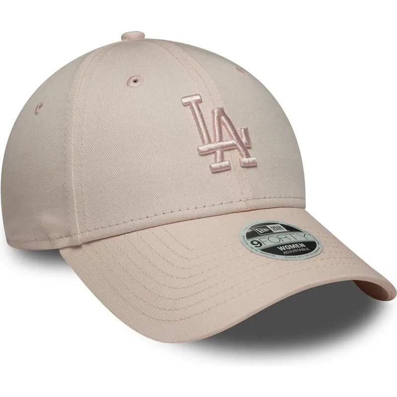 rozowa-regulowana-czapka-z-zakrzywionym-daszkiem-z-rozowym-logo-dla-kobiet-9forty-league-essential-midi-los-angeles-dodgers-mlb-