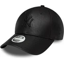 kepure-islenkta-juoda-reguliuojamas-9forty-pu-new-york-yankees-mlb-new-era