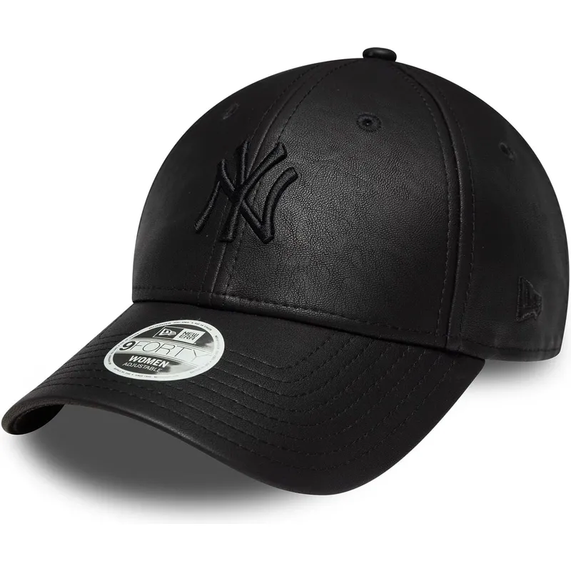 kepure-islenkta-juoda-reguliuojamas-9forty-pu-new-york-yankees-mlb-new-era