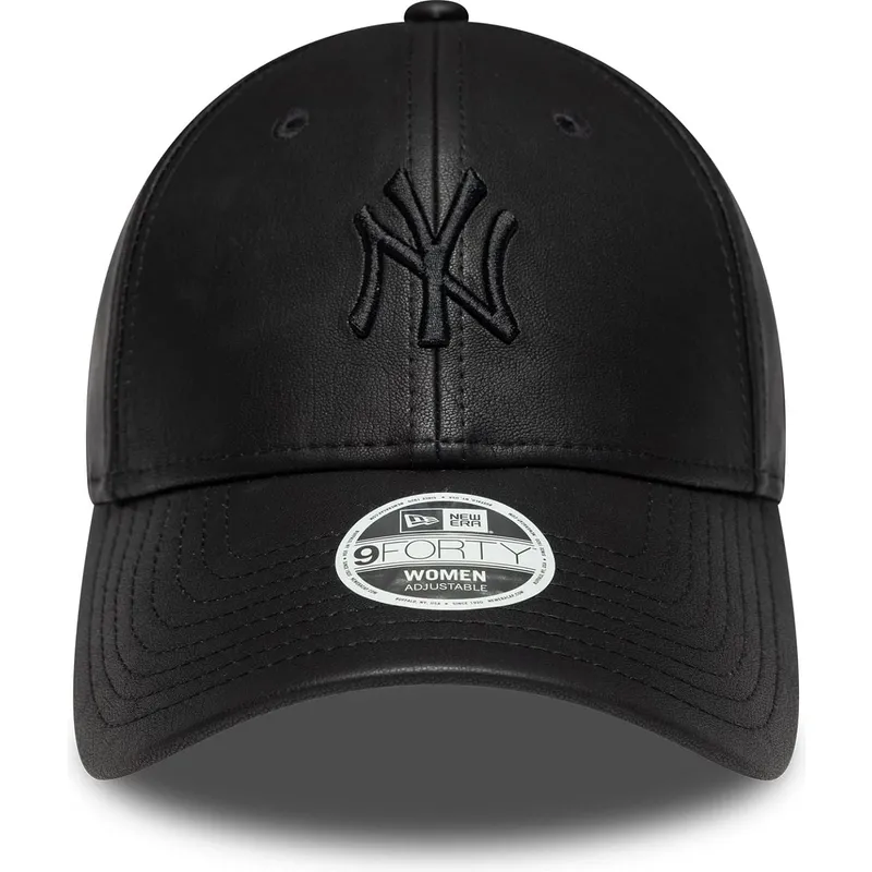 czarna-zakrzywiona-czapka-regulowana-z-czarnym-logo-dla-kobiet-9forty-pu-new-york-yankees-mlb-new-era