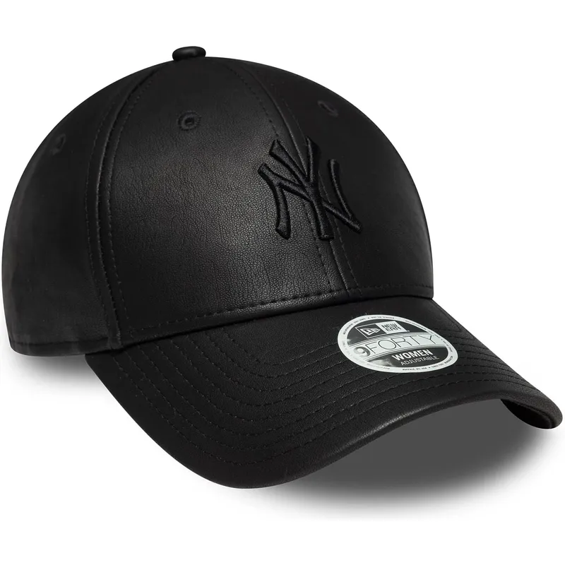 kepure-islenkta-juoda-reguliuojamas-9forty-pu-new-york-yankees-mlb-new-era