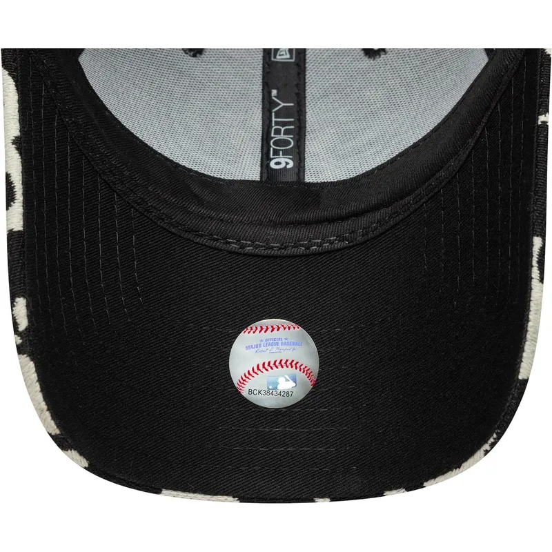 new-era-curved-brim-women-9forty-cow-midi-new-york-yankees-mlb-black-and-white-adjustable-cap