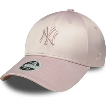 Kepurė išlenkta rožinė reguliuojama juostelė 9FORTY Satin New York Yankees MLB New Era