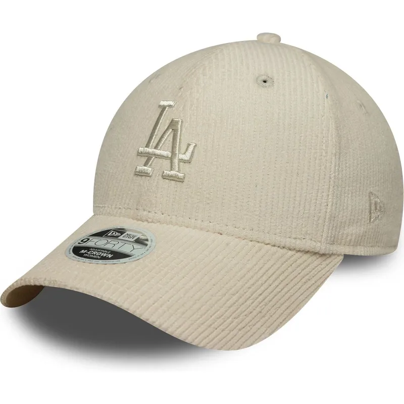 cap-islenkta-beige-adjustable-strap-9forty-m-crown-pastel-cord-los-angeles-dodgers-mlb-new-era