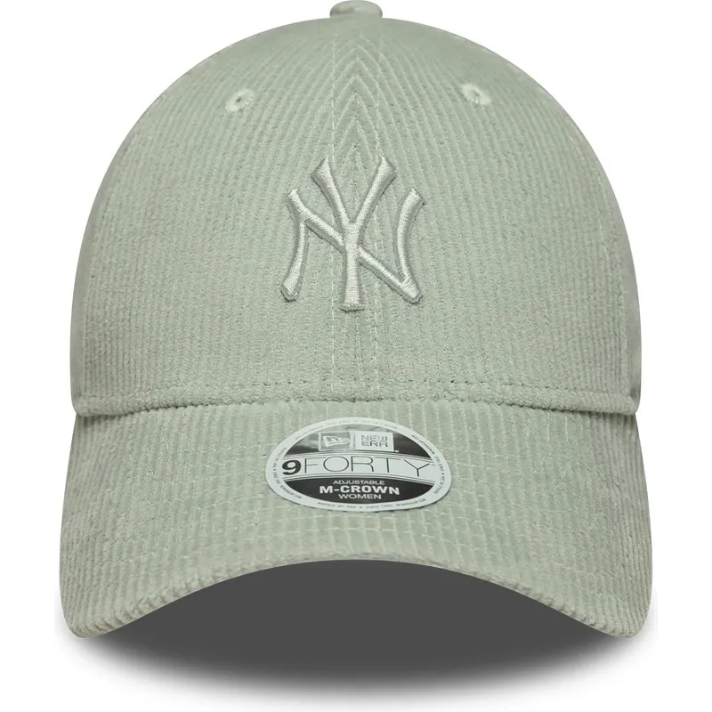 cap-islenkta-green-adjustable-strap-claro-9forty-m-crown-pastel-cord-new-york-yankees-mlb-new-era