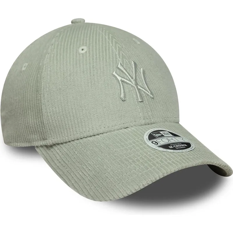 cap-islenkta-green-adjustable-strap-claro-9forty-m-crown-pastel-cord-new-york-yankees-mlb-new-era