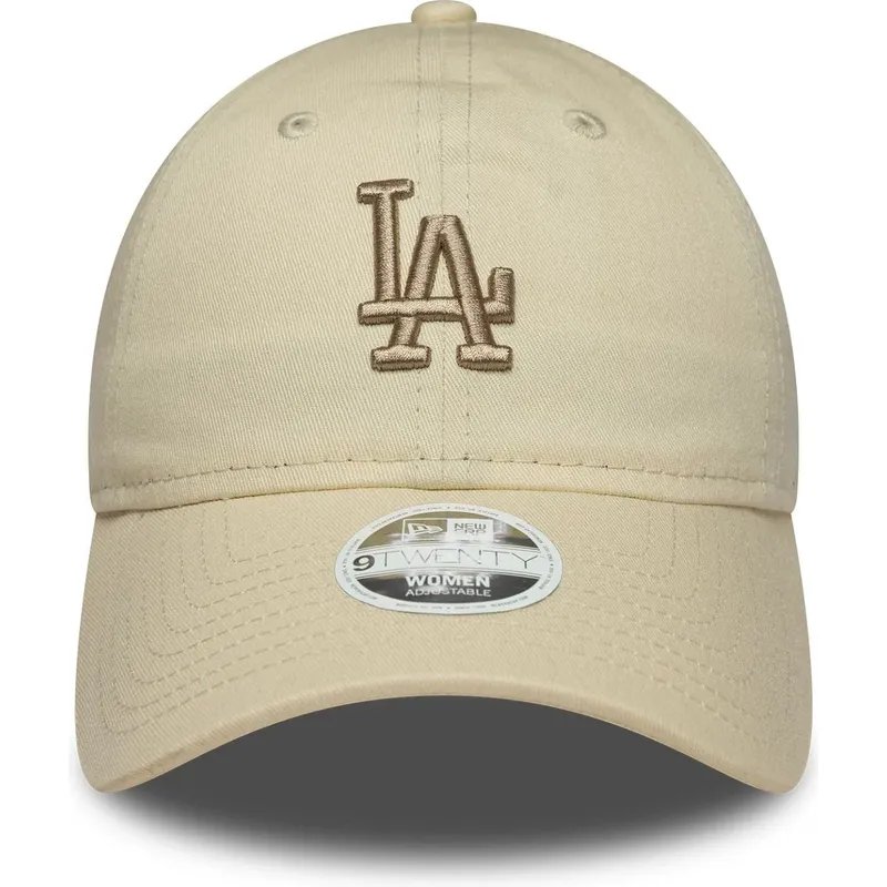 bezowa-regulowana-czapka-z-daszkiem-z-bezowym-logo-dla-kobiet-9twenty-league-essential-midi-los-angeles-dodgers-mlb-new-era