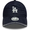 kepure-islenkta-tamsiai-melyna-reguliuojama-juostele-9twenty-denim-stitch-los-angeles-dodgers-mlb-new-era