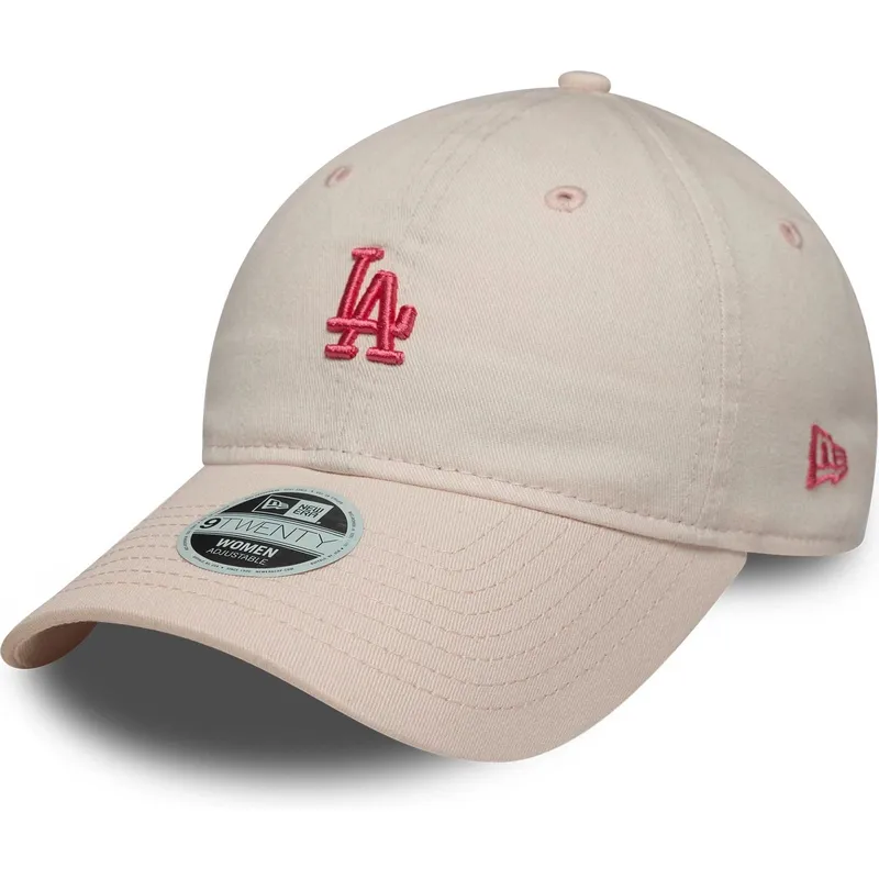 kepure-islenkta-rozine-reguliuojama-juostele-9twenty-washed-mini-los-angeles-dodgers-mlb-new-era