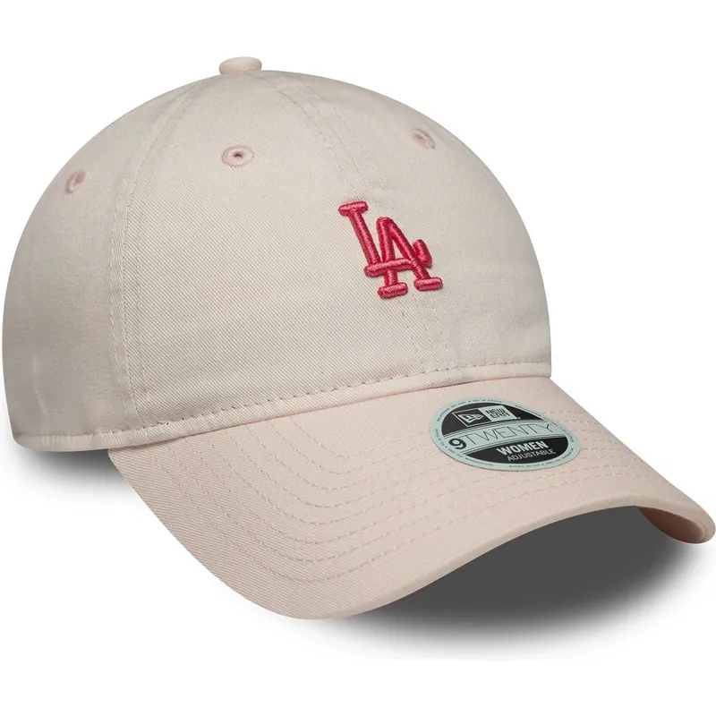 kepure-islenkta-rozine-reguliuojama-juostele-9twenty-washed-mini-los-angeles-dodgers-mlb-new-era