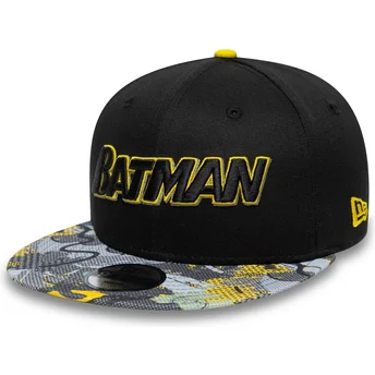 Czarna płaska czapka snapback dla chłopca 9FIFTY Batman DC Comics New Era