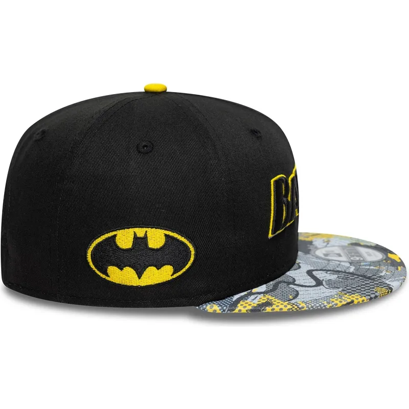 new-era-flat-brim-youth-9fifty-dc-comics-batman-black-snapback-cap