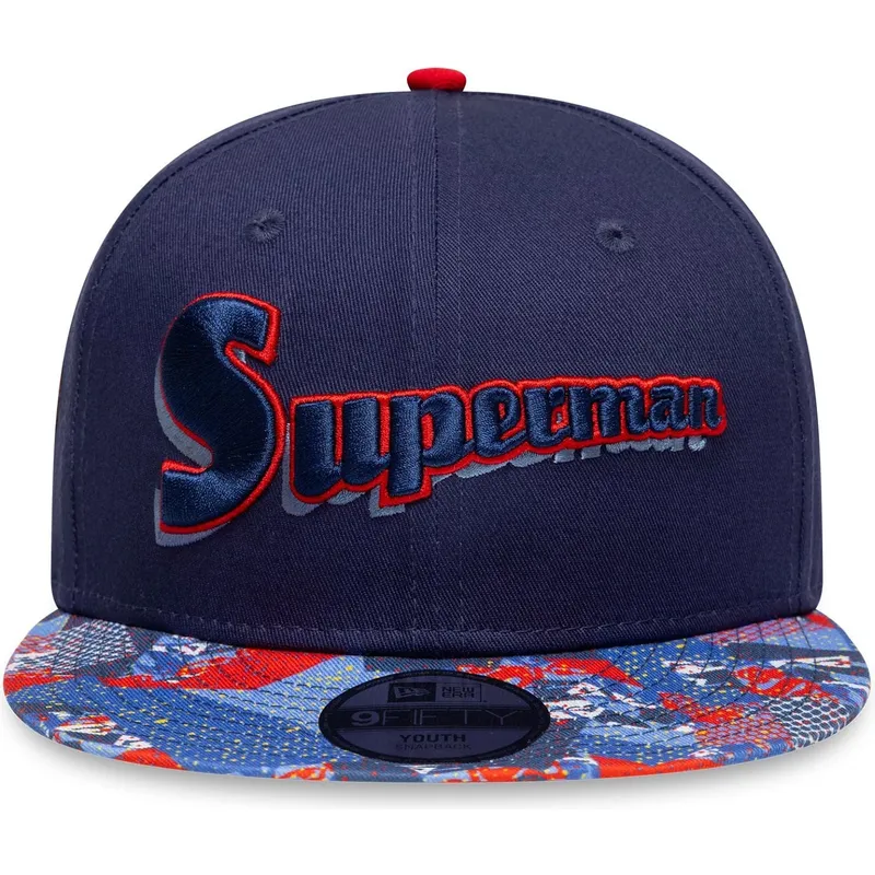 cap-plokscia-navy-blue-snapback-vaikams-9fifty-superman-dc-comics-new-era