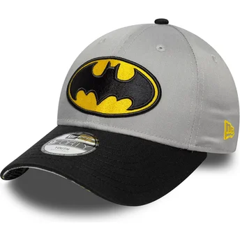 New Era Curved Brim Youth 9FORTY DC Comics Batman Grey and Black Adjustable Cap