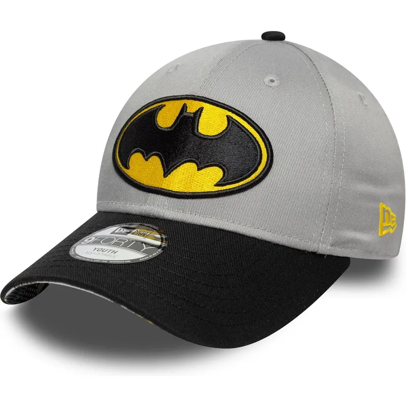 kepure-islenkta-juoda-reguliuojama-juostele-vaikams-9forty-batman-dc-comics-new-era