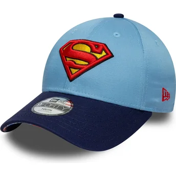 New Era Curved Brim Youth Superman 9FORTY DC Comics Blue Adjustable Cap