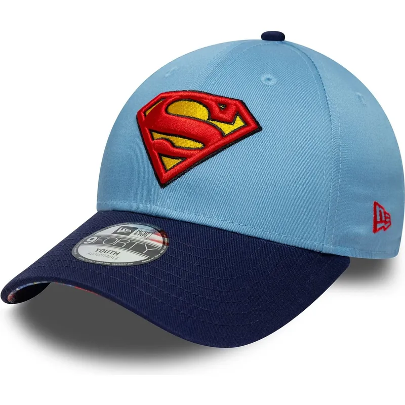cap-islenkta-blue-adjustable-strap-vaikams-9forty-superman-dc-comics-new-era