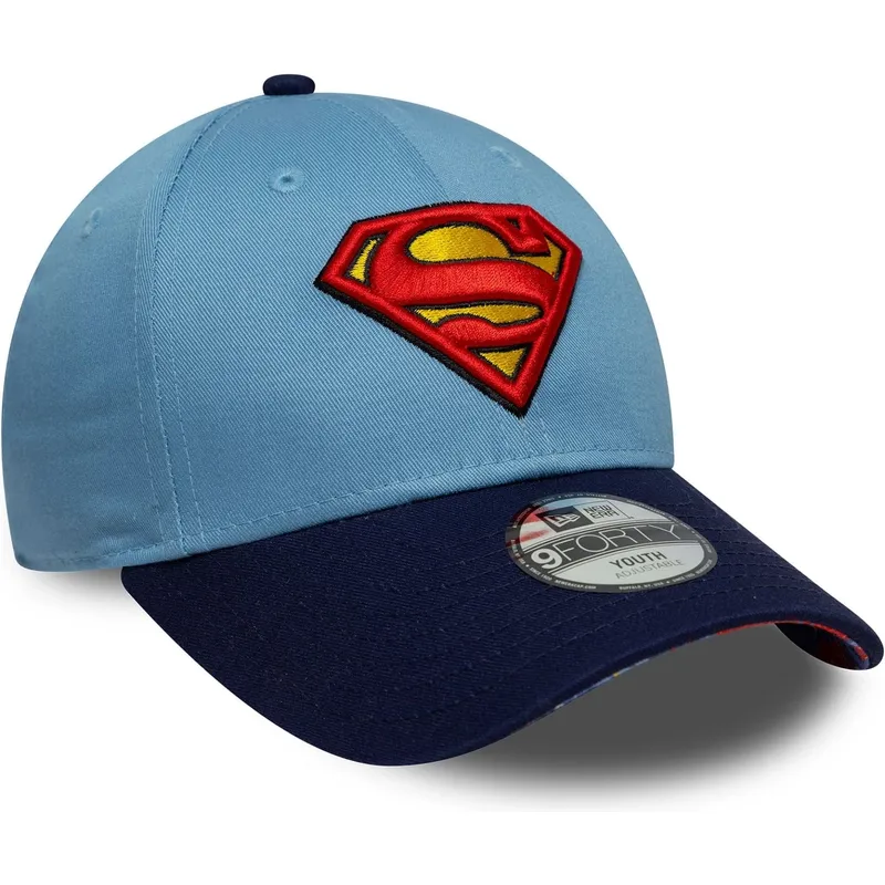 gorra-curva-azul-ajustable-para-nino-9forty-de-superman-dc-comics-de-new-era