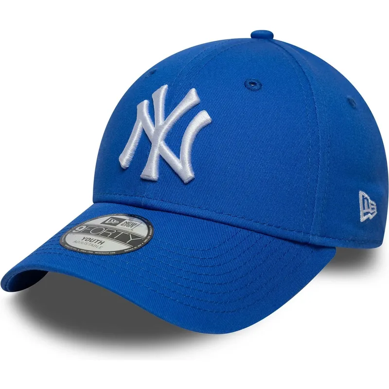 new-era-curved-brim-youth-9forty-league-essential-new-york-yankees-mlb-blue-adjustable-cap