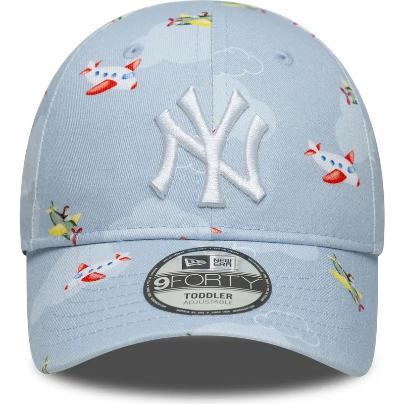 kepure-islenkta-melyna-reguliuojama-juostele-vaikams-claro-pequeno-9forty-plane-all-over-print-new-york-yankees-mlb-new-era