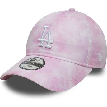 Różowa regulowana czapka z zakrzywionym daszkiem dla dziecka 9TWENTY Tie Dye Los Angeles Dodgers MLB New Era