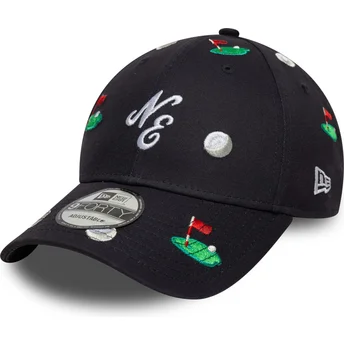 Kepurė išlenkta tamsiai mėlyna reguliuojama juostelė 9FORTY Golf All Over Print New Era
