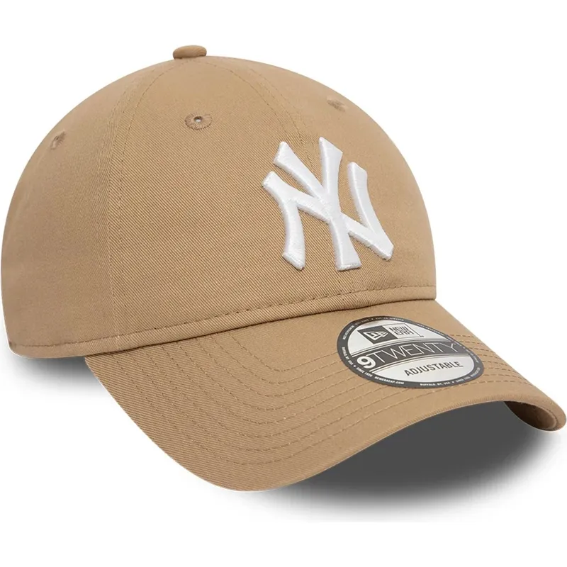 cap-islenkta-brown-adjustable-strap-claro-9twenty-league-essential-new-york-yankees-mlb-new-era
