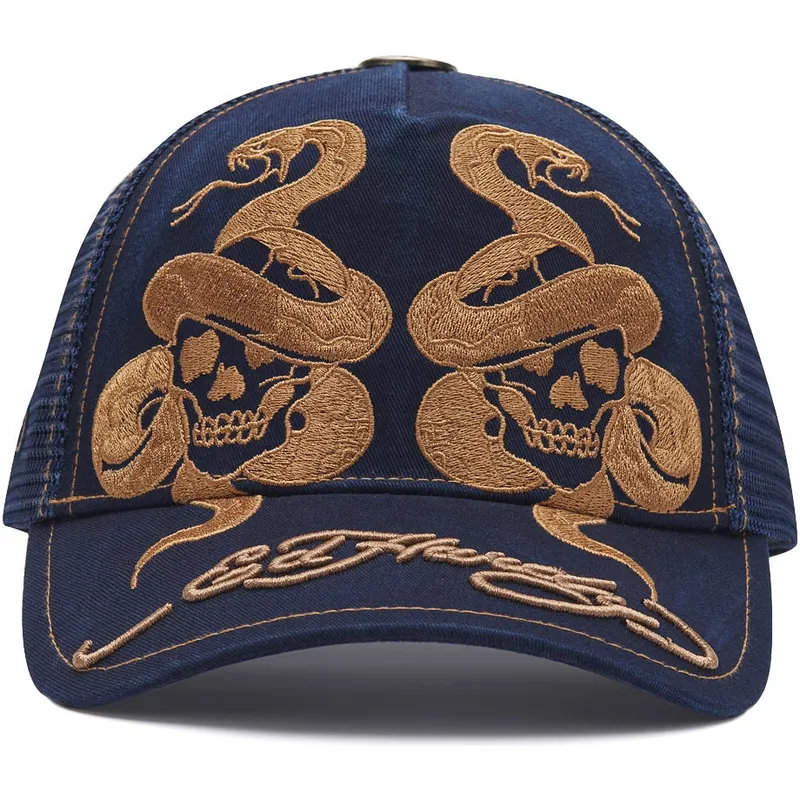 kepure-islenkta-tamsiai-melyna-snapback-skull-and-snakes-graphic-ed-hardy kepure-islenkta-tamsiai-melyna-snapback-skull-and-snakes-graphic-ed-hardy