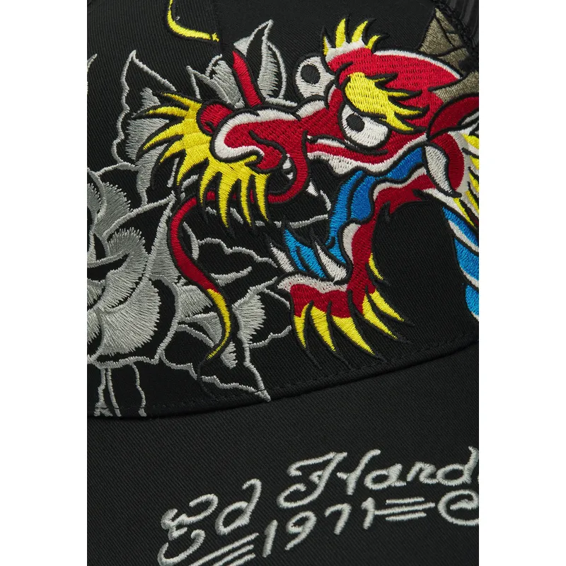 czapka-trucker-czarna-dragon-and-roses-graphic-ed-hardy