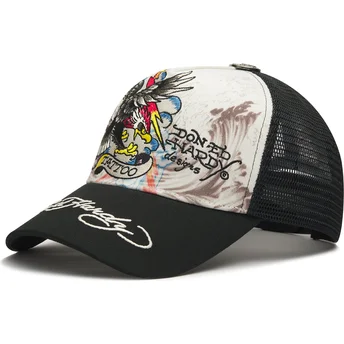 Czapka trucker biało-czarna Tattoo Eagle Graphic Ed Hardy