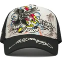 kepure-islenkta-balta-snapback-tattoo-eagle-graphic-ed-hardy