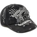 gorra-curva-negra-ajustable-brave-hearts-de-ed-hardy
