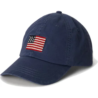 Kepurė išlenkta tamsiai mėlyna reguliuojamas Classic Sport Flag Polo Ralph Lauren