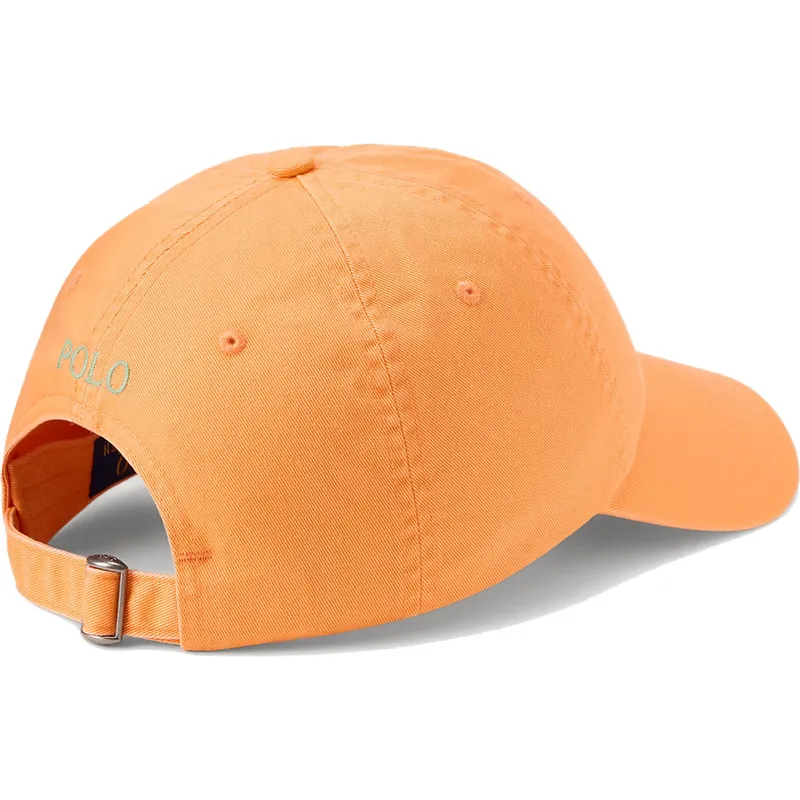kepure-islenkta-oranzine-reguliuojama-juostele-classic-sport-twill-polo-ralph-lauren