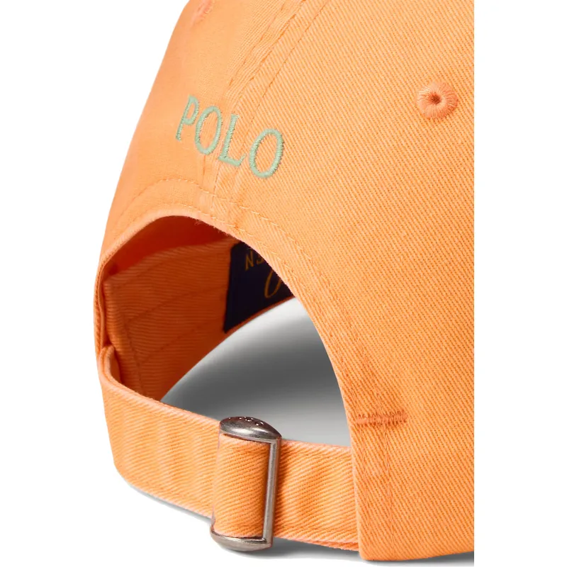 kepure-islenkta-oranzine-reguliuojama-juostele-classic-sport-twill-polo-ralph-lauren