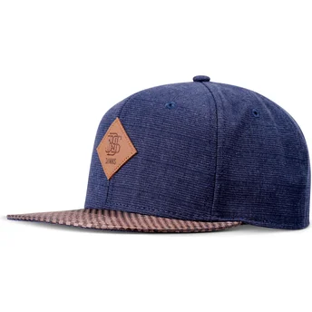 Djinns Flat Brim Glencheck Navy Blue Adjustable Cap