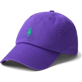 Gorra curva violeta ajustable con logo verde Cotton Chino Classic Sport de Polo Ralph Lauren